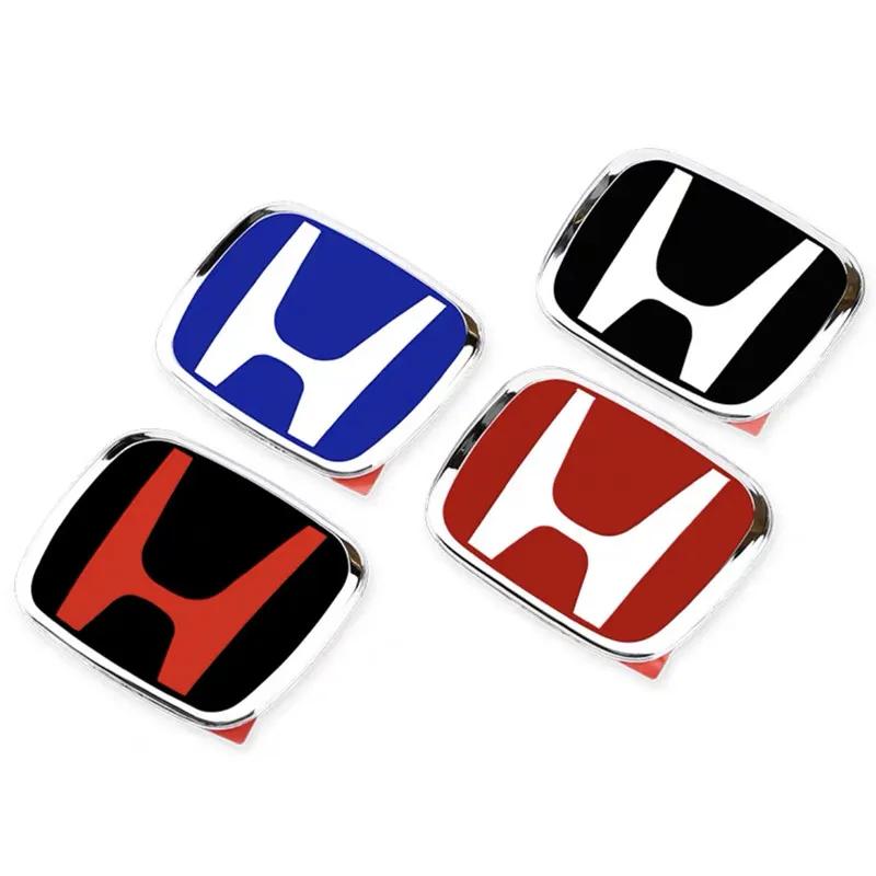AAADJ1 For Honda Civic Accord City CRV Jade Fit Odyssey Hybrid Red Black Blue Interior Car Steering Wheel Emblem H-Sticker