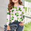 Girls Long Sleeve T Shirts Kids Fall Tops Crewneck Printed Basic Tees Saint Patrick's Day