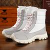 Women's new winter cotton shoes with plush and thick high top cotton boots and lace up snow boots