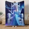 1pc, Elsa Queen of Ice Crystal Magic Home Decorative Throw Blanket Perfect for Couch, Bed, Travel, Camping, Car, Beach, Office Nap Gift