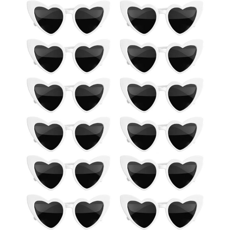 10pcs Retro Pose Love Sunglasses Female Fashion Big Face Thin Sunglasses Summer Travel Sunshade