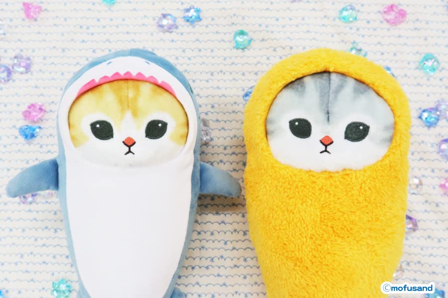 Swaddle Cat Big Plush Toy Mofusand Shark Cat Shrimp Cat Shrimp 30cm Approx.