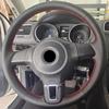 For Volkswagen Golf 6 Mk6 VW Polo Sagitar Bora Santana Jetta Mk6 DIY Hand Sewing Steering Wheel Cover Micro Fiber Leather