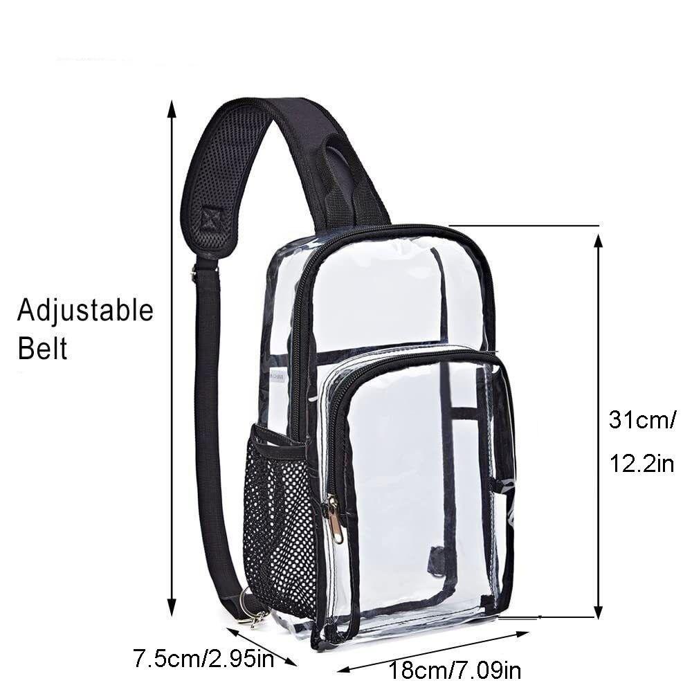 Large Capacity Transparent Crossbody Bag Lightweight Multifunctional Clear Chest Bag Waterproof Fanny Pack PVC Shoulder Bag