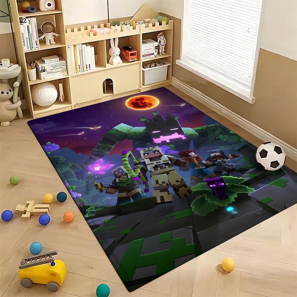 Minecraft Blood Moon Adventure Rectangular Rug Nonslip Thick Carpet For Living Room Bedroom Office Home Decor Memorial Gift
