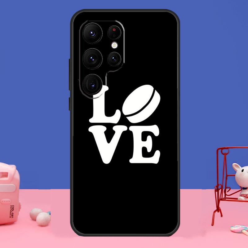 Ice Hockey Puck Case For Samsung Galaxy S24 Ultra S23 S22 S21 S20 FE Note 20 S8 S9 S10 Note 10 Plus Cover