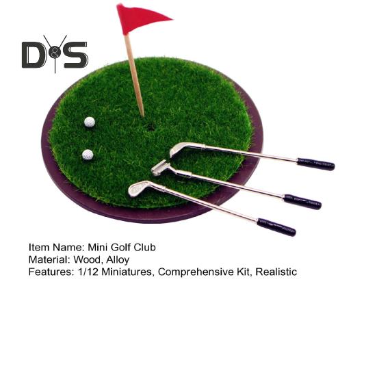 Mini Golf Club Set Mini Golf Clubs cu Mingi de Golf Steag 1/12 Miniaturi Păpuși Accesorii de Golf pentru Copii Jocuri de Prefăcut
