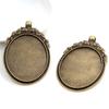 5pcs 30x40mm Inner Size Antique Silver Plated and Bronze and Black Cabochon Base Setting Charms Pendant