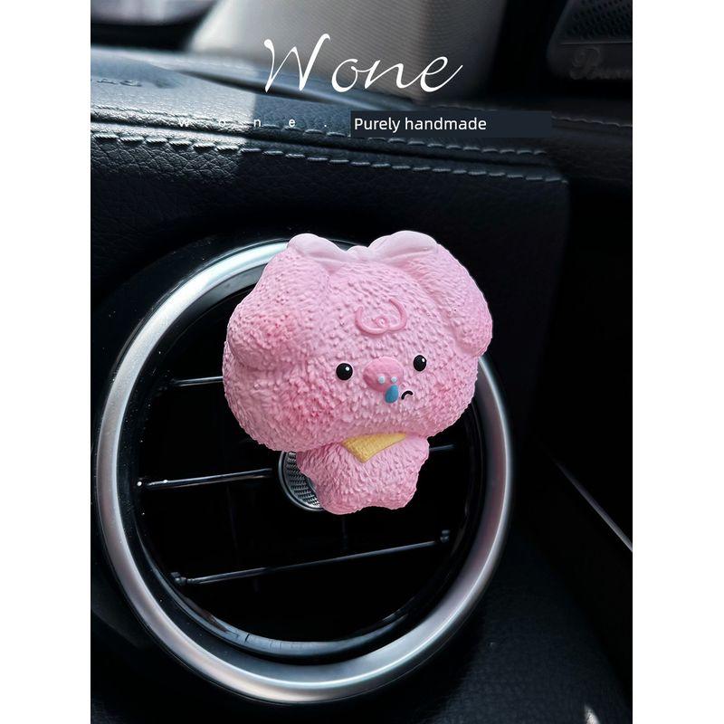 Car Perfume Aromatherapy Cute Fluffy Pink Piggy Air Vent Decoration Fragrance Diffuser Stone Light Fragrance Gift