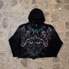 Unisex Y2K Streetwear Kapuzen-Reißverschluss-Sweatshirt Mit 3D-Druck Locker Geschnitten Fleece-Pullover