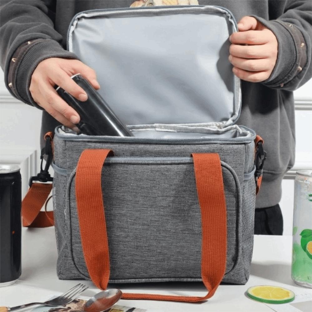 Large Capacity Insulated Lunch Bag Lightweight Adjustable Shoulder Strap Picnic Tote Bag Waterproof Handle
