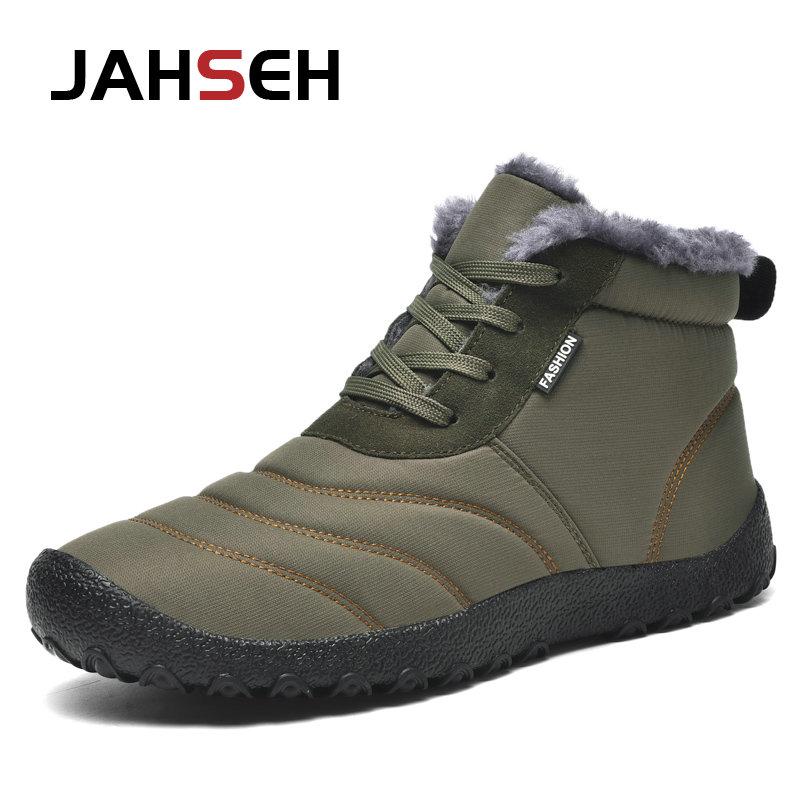 Pánské zimní sněhule JAHSEH Super teplé pánské turistické boty Vysoce kvalitní pánské boty Outdoorové tenisky na motorku Velká velikost 39~46