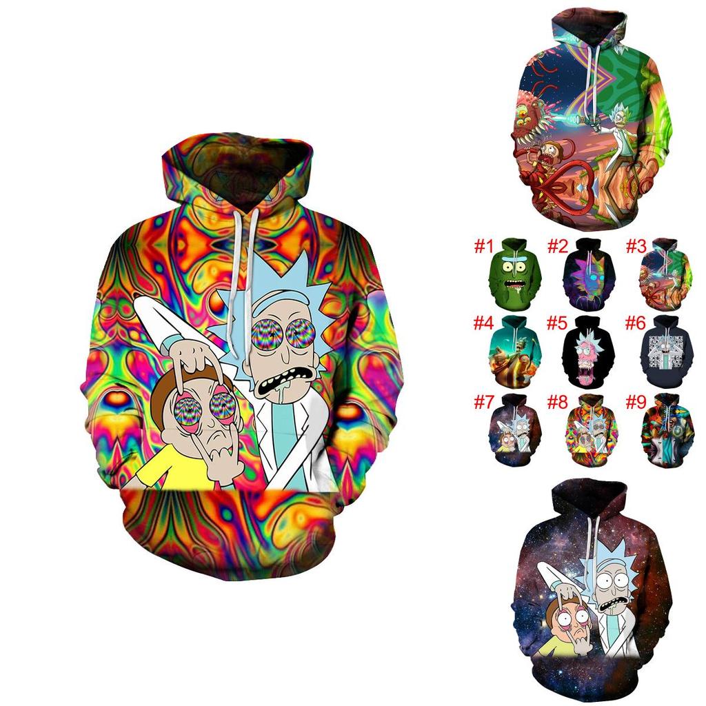 Morty Rick Und 3D-Druck Damen Herren Pullover Hoodie Sweatshirt Jumper Oberteile