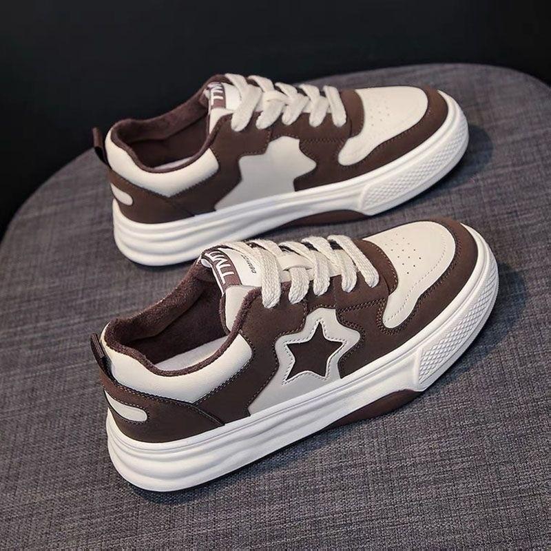 Autumn New Platform White Shoes Autumn and Winter Fashion Casual Versatile Student Black Star Casual Sports Women's Shoes