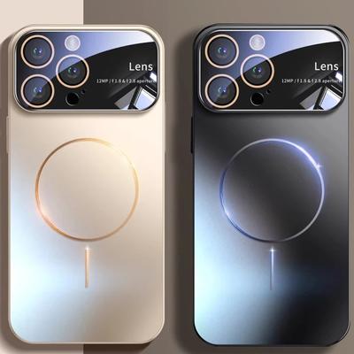 Luxury Camera Protection For Magsafe Phone Case for iPhone 16 15 14 13 12 11 Pro Max Magnetic Wireless Charging Shockproof Hard PC Cover