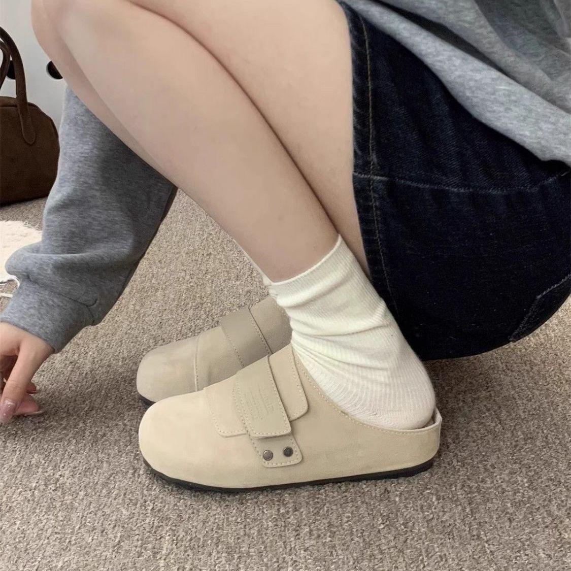 

New soft-soled bag head drag women s shoes summer fashion comfortable breathable student shoes versatile fashion shoes 35 абрикосовий