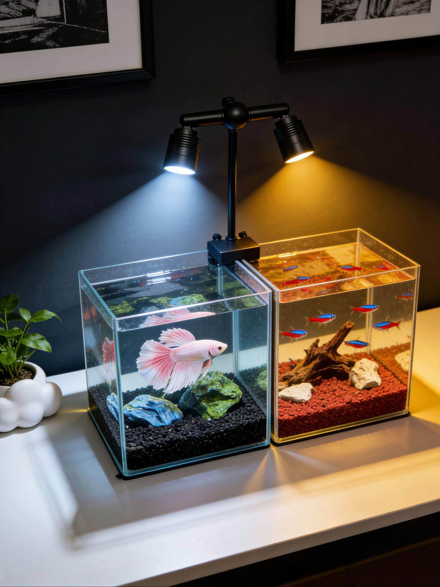 Dual Head Focusable LED Aquarium Spotlight for South American Fish Tanks