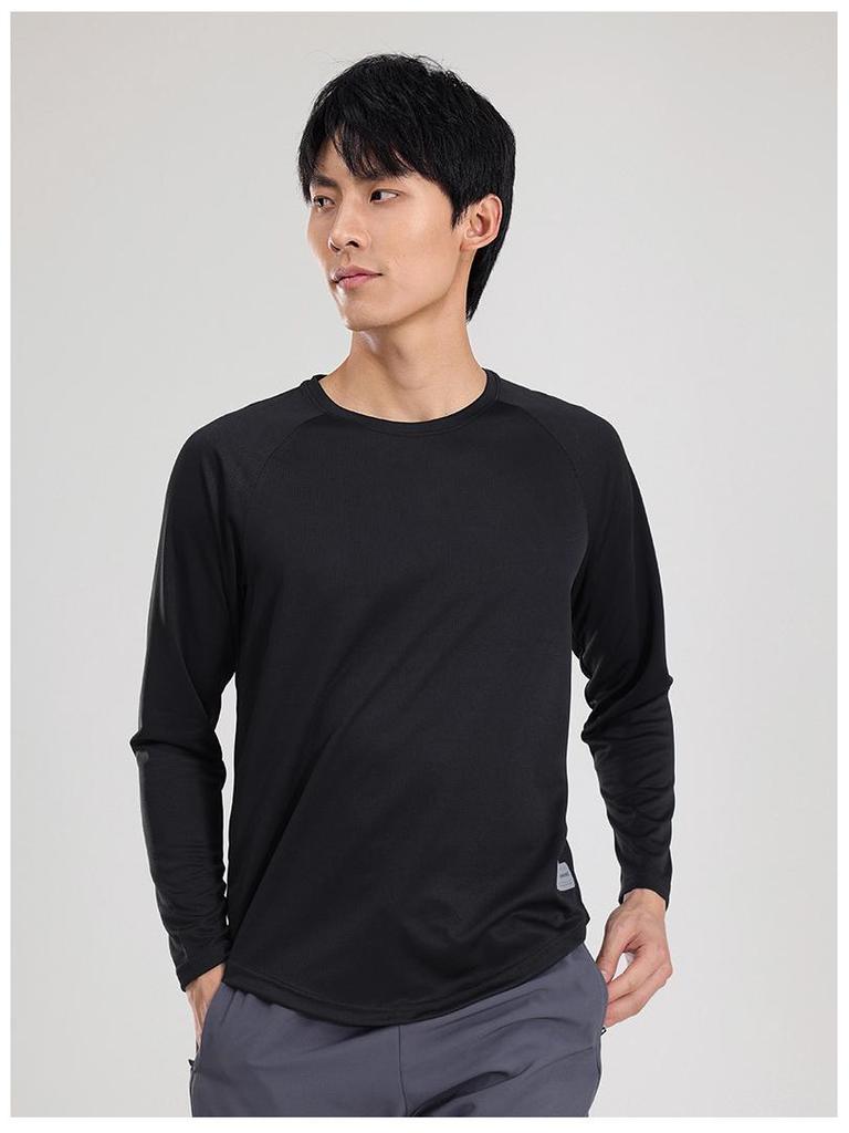 Men's Outdoor Quick-Dry Loose-Fit Long Sleeve Running Shirt - Plus Size, Sweat-Wicking, Marathon Team Uniform for Spring and Autumn Fitness