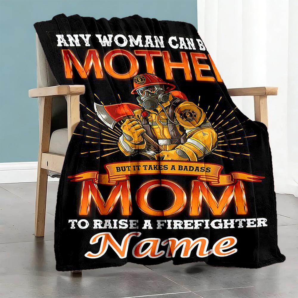 Firefighter Personalized Text Blanket Lightweight Customizable Blanket Durable Comfort Throw For Bedding Living Room Nap Home Decor