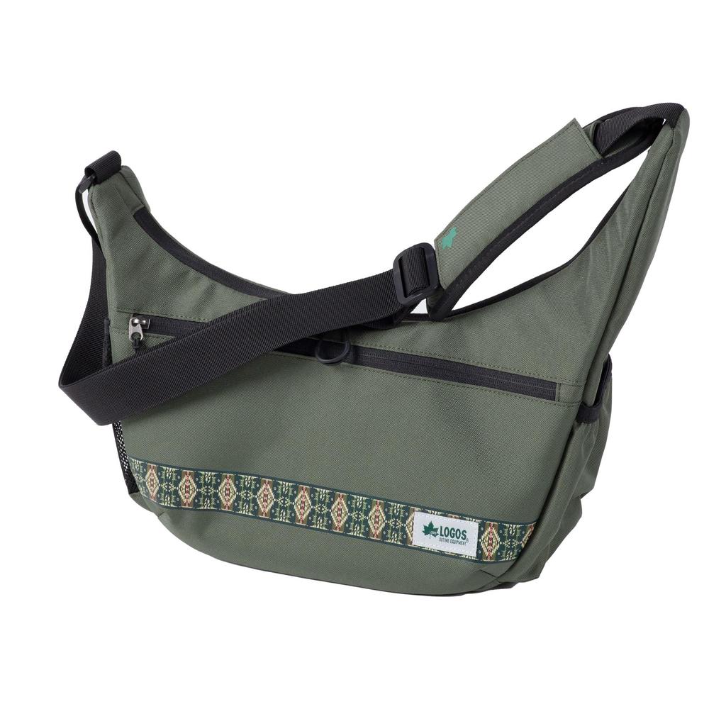 [Amazon.co.jp Exclusive] Kenko Shoulder Bag, LOGOS Sling Bag, Green, M-GR, Made with Recycled PET, Product Number: 574171