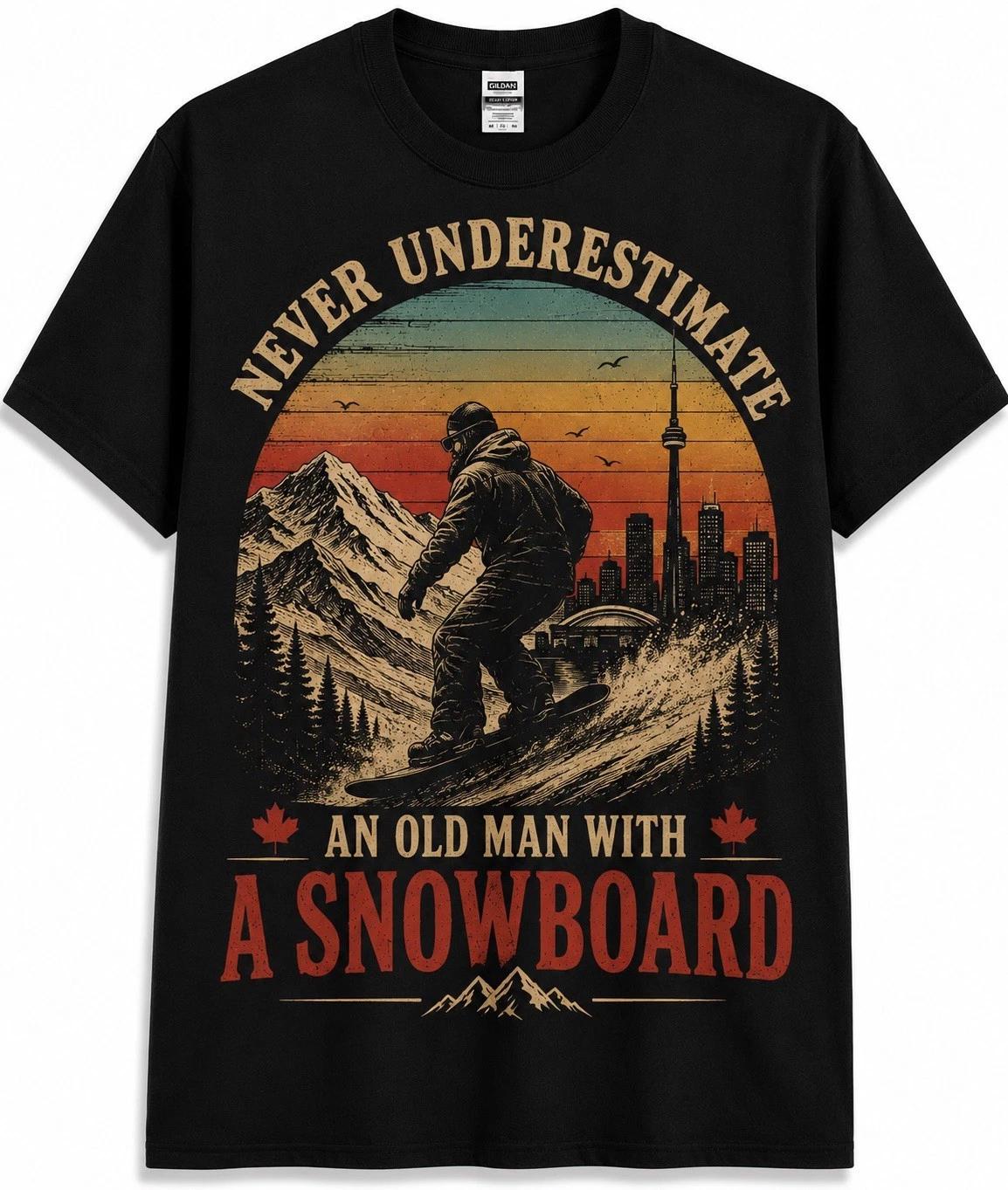 Vintage Snowboard Rider Graphic T-Shirt Unisex 4XL