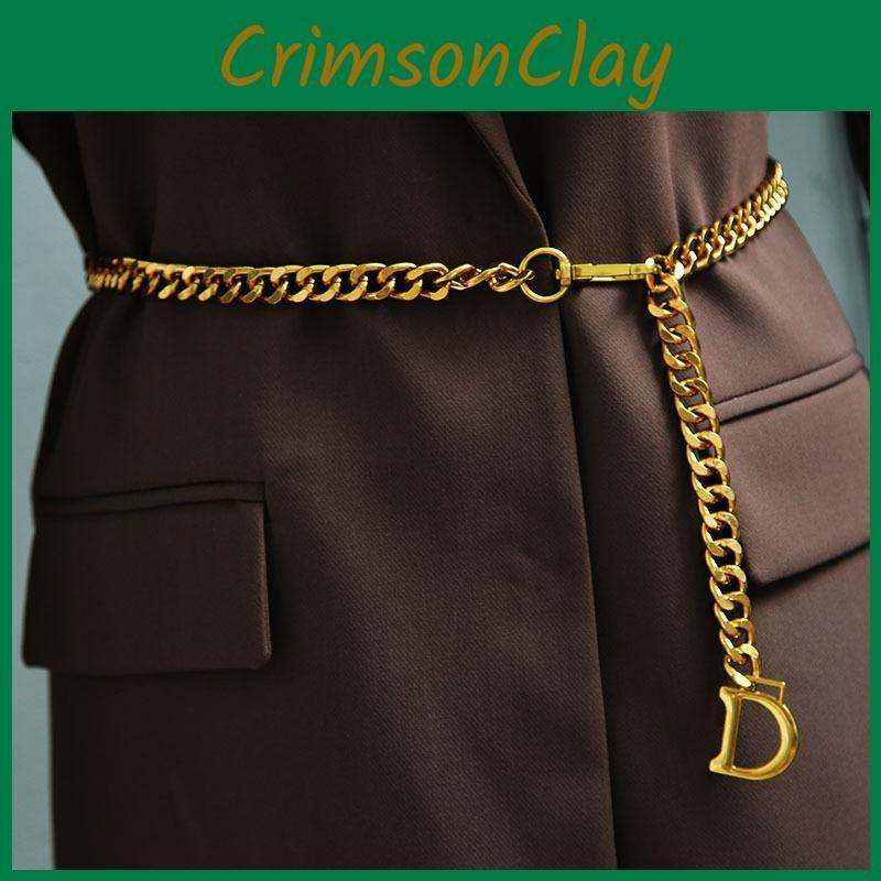 Decoration Letter Fashion Women Casual Gold Metal Waist Chain For Daily Wear