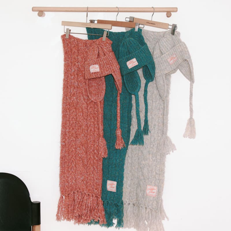 SNUGGIEST Cable Knit Muffler [Cygnet Grey]