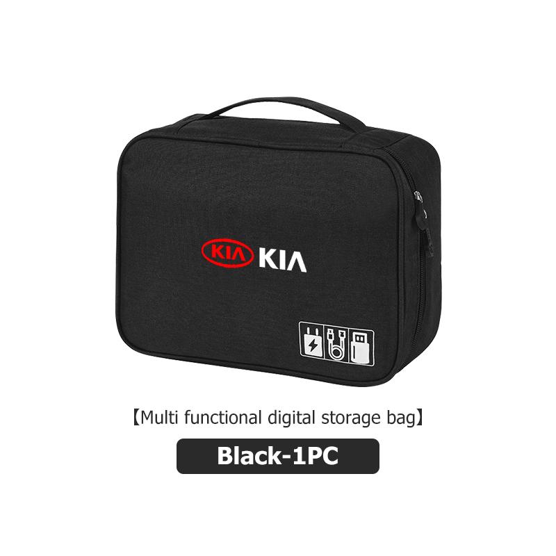 BCBCPD1 For KIA Large Capacity USB Data Line Charger Plug Storage Bag Waterproof Digital Organizer K5 K2 Rio Optima Sportage Venga
