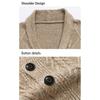 Men's Solid-Color Slim-Fit Thickened Cable-Knit New Cardigan Coat
