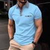 Summer New Casual Fashion Versatile Top Plaid Men's Sports Polo Shirt