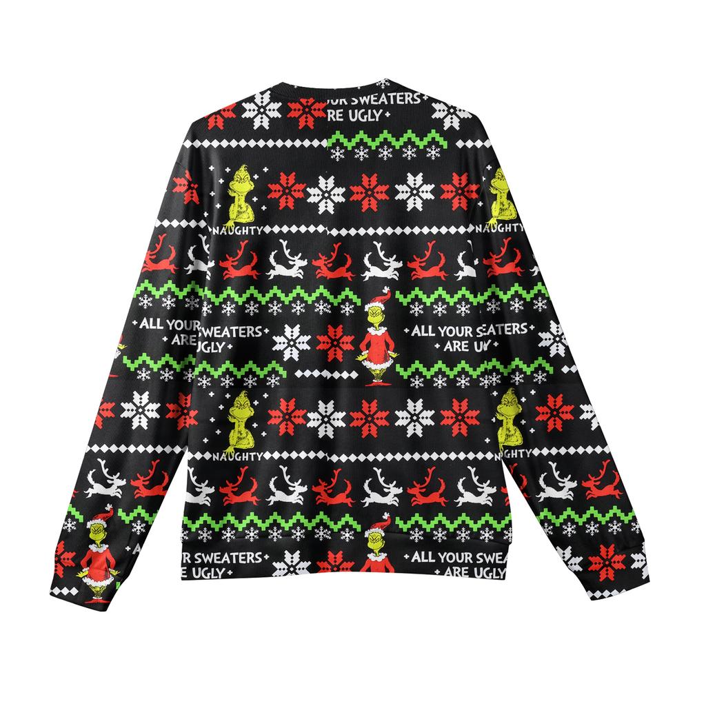 Men's V-neck Long Sleeve Ribbed Knit Pullover