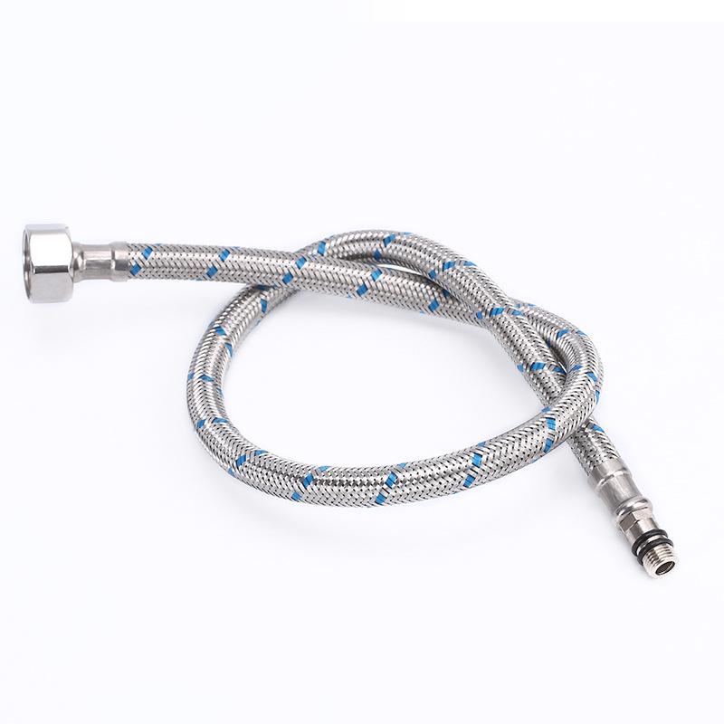 304 Stainless Steel High-Pressure Toilet Water Heater Hose - Hot/Cold, Explosion-Proof, Metal Braided, Single Cold Inlet