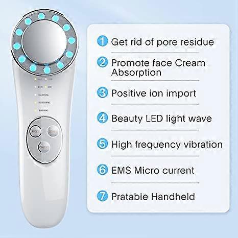 Face Massager, Skin Care Tool, High-frequency Face Care Machine, Skin Care Electroplating Face Care Machine (White Silver)