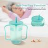 2Pcs Adult Sippy Cup 12 OZ Plastic Elderly Spill Proof Cup with 2 Handle and Reusable Straw for Home Kitchen Seniors Liquids