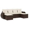 VidaXL Salon de Jardin avec Coussins 6 pcs, Canapés avec Dossier, Ensemble de Meubles, Mobilier de Terrasse Patio, Marron 3221722