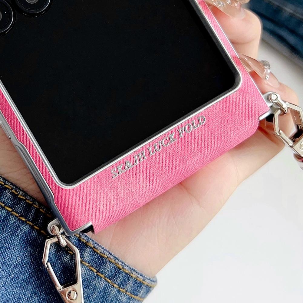 Etui magnetyczne w stylu jeansowym z srebrną krawędzią i bocznym zapięciem dla Motorola Razr 60 Ultra Moto Razr 60 2025 50 Razr + osłona