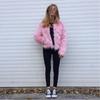 Womens Short Faux Fur Coat Long Sleeve Winter Warm Fluffy Jacket Daily Wear