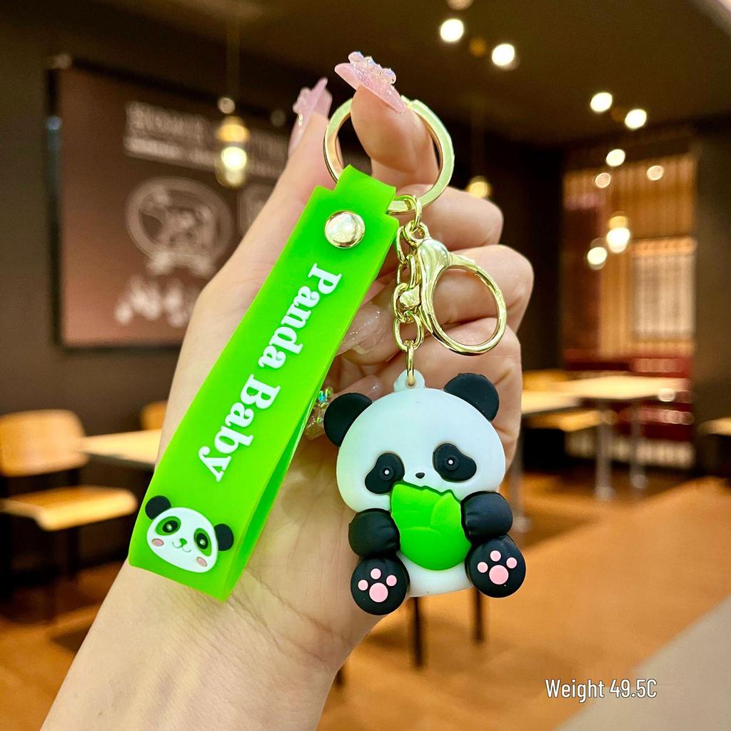 Bedårande Gris & Panda Stapelleksak Hängsmycke Nyckelring - Sött Par Bilväska Tillbehör, Perfekt Liten Gåva