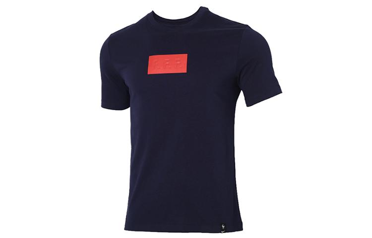

Nike T Shirts Men s Black Blue Crew Neck Moderate Straight Fit CD1410-498 M