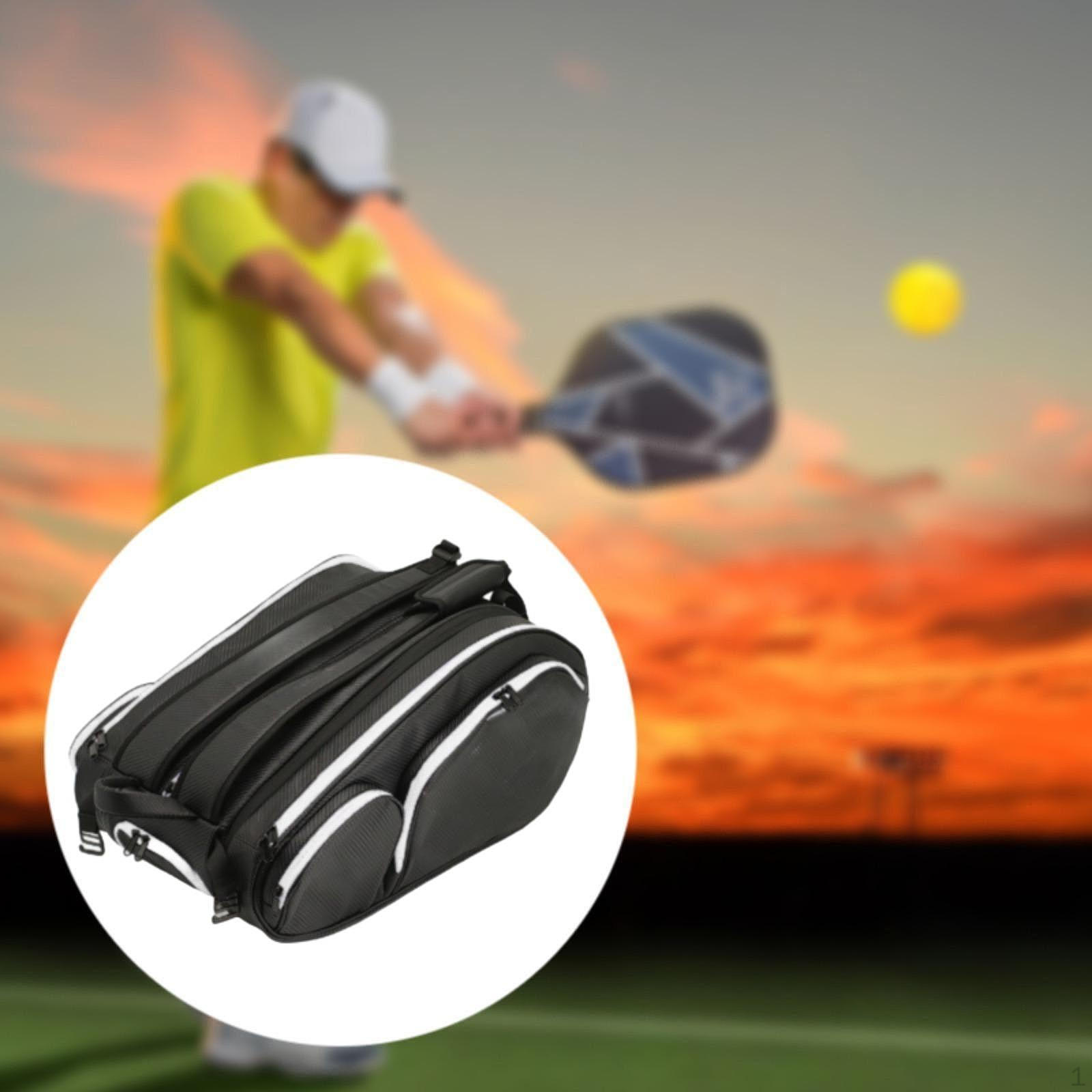 

Рюкзак для теннисных ракеток и ракеток для сквоша с ремнем для путешествий Black White