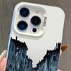 Silberne Ölmalerei iPhone Hülle für Modelle 13/14 Pro/15 Pro Max/16 Pro/17