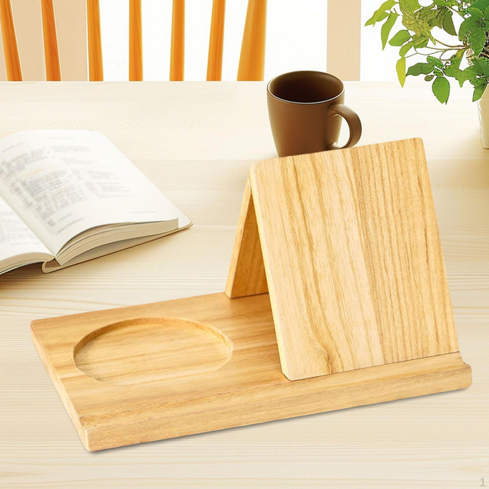 

Ergonomic Triangle Book Rest for Library Table Use Wood Color