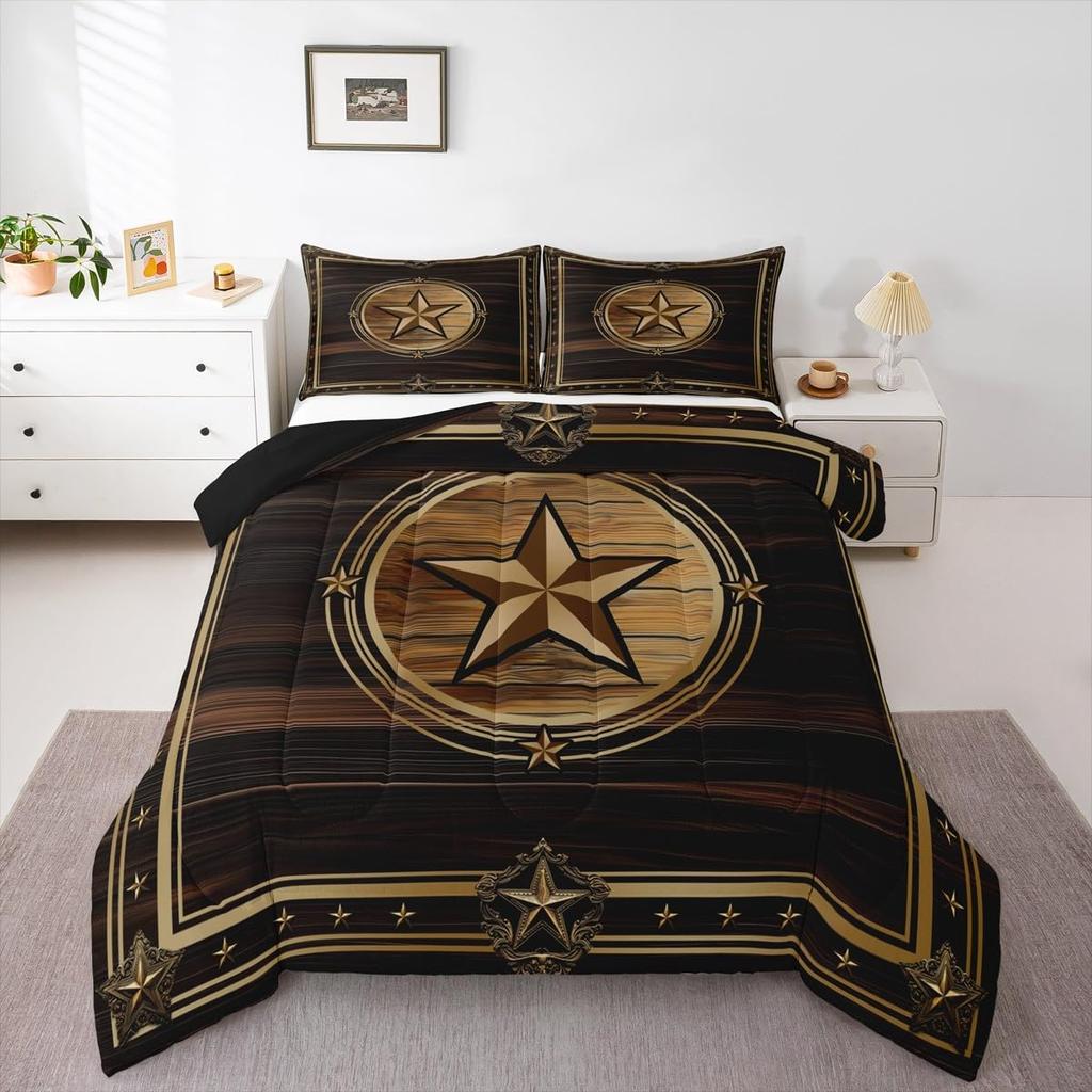 Erosebridal Western Aztec Comforter Set King Size, Boho Farmhouse Bedding Set for Kids Boys Teens Ethnic Southwest Bull Skull Cow Quilt Amer