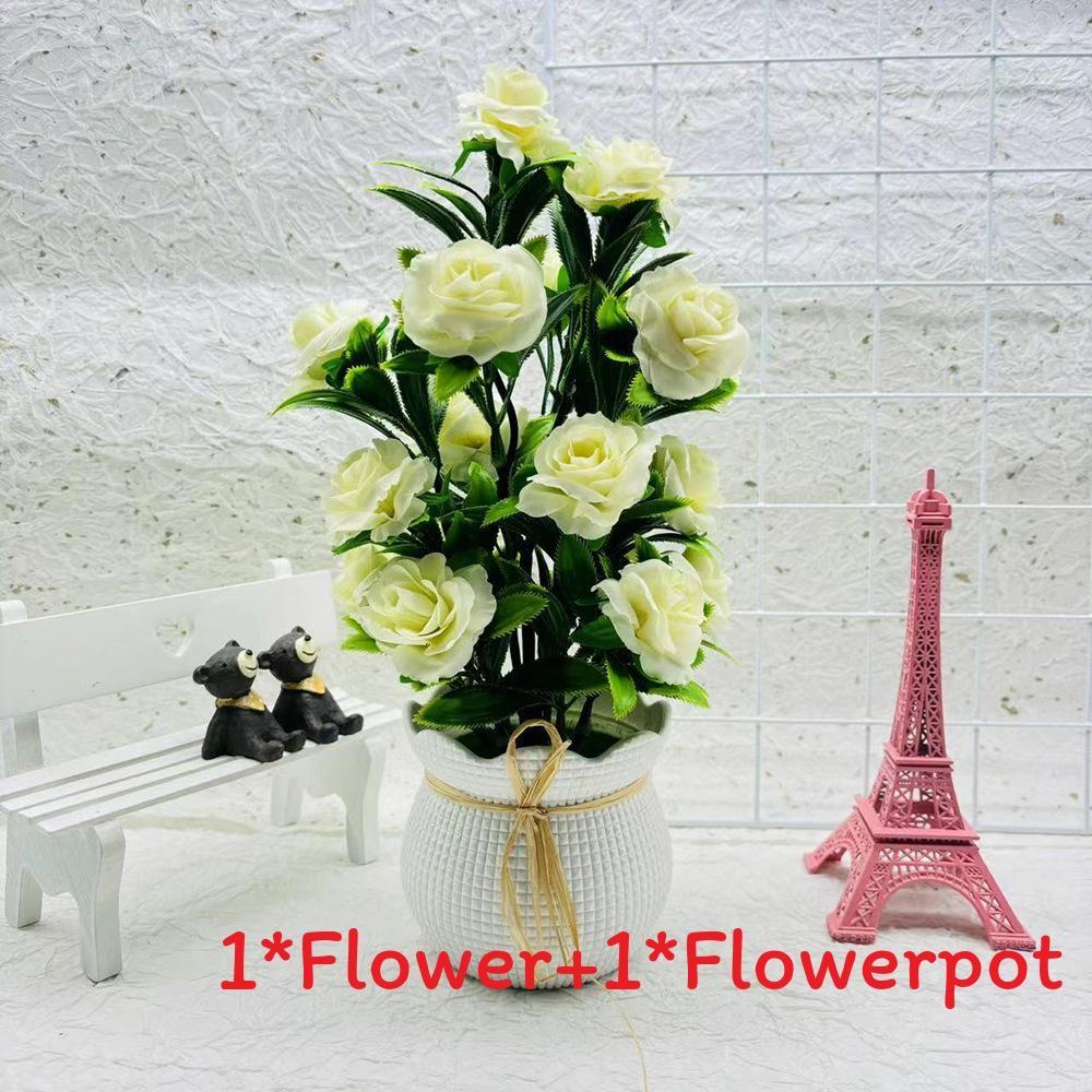 Artificial Plant Container With Colorful Silk Flowers For Indoor Decor And Special Occasions