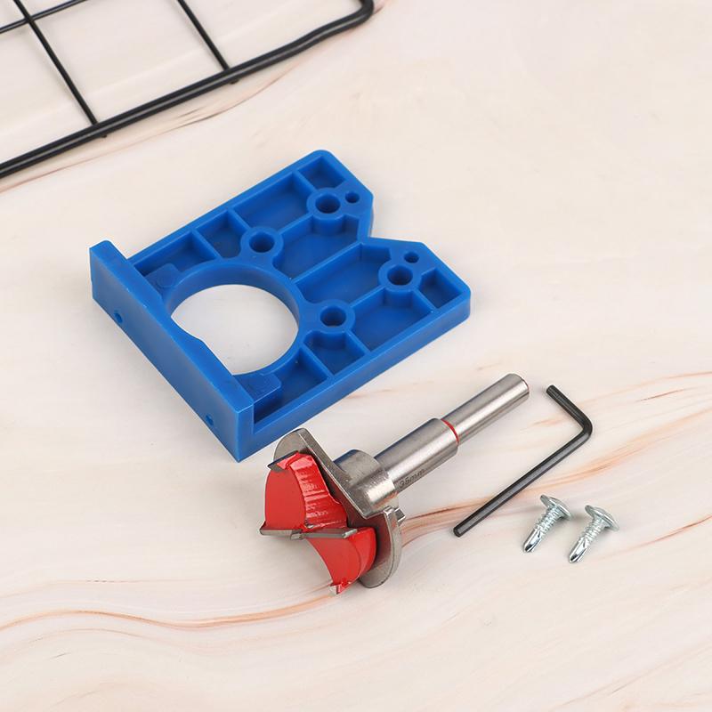 35mm Hinge Hole Drilling Guide Locator Hinge Drilling Jig Drill Bits Woodworking Door Hole Opener Cabinet Accessories Tools