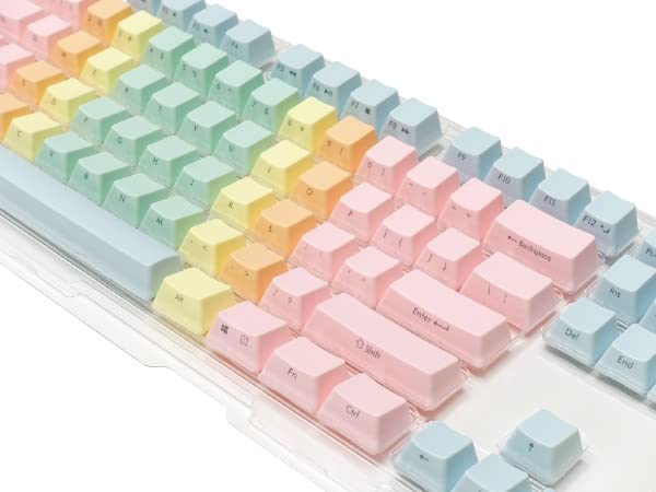 FILCO Macaron Tastenkappen Oberseite 104 Englisch Ersatz-Tastenkappen Tastenabzieher Tasten in verschiedenen Farben für jedes Regenbogen-Set, Druck, Tasten, Layout, Set, Enthalten,