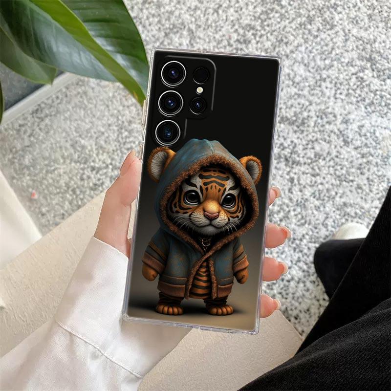 S25FE Case For Samsung Galaxy S26 S25 S24 S23 Ultra S20 S21 FE S22 Plus S26 Ultra Phone Cover Duck Dog Frog Tiger Monkey Cartoon