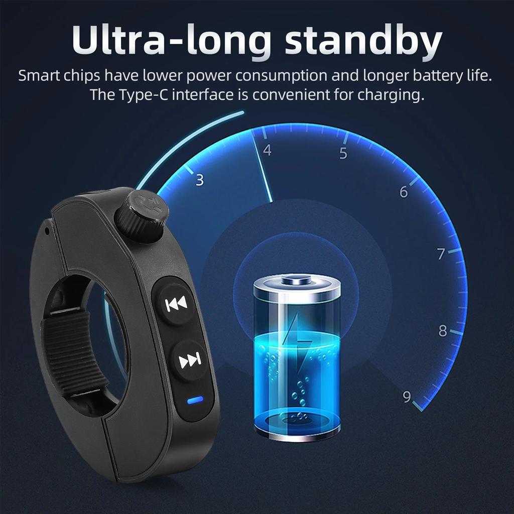 Motocyklový Bluetooth dálkový ovladač Vodotěsné tlačítko pro média na řídítkách Bezdrátový ovladač hudby