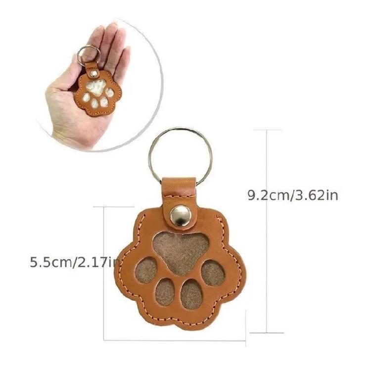 Decorative Leather Keychain with Pet Hair Storage Soft Sturdy Design Pet Hair Keyring for Personal Belongings