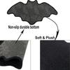 Spooky Bat Shaped Bath Mat Non Slip Halloween Doormat Gothic Horror Rug Water Resistant for Bathroom Bedroom Foyer Decor